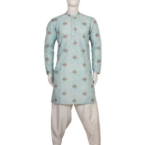 SKY BLUE DIGITAL PRINTED KURTA