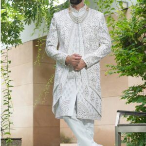 WHITE WEDDING SHERWANI