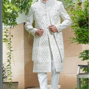WHITE WEDDING SHERWANI