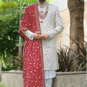 WHITE WEDDING SHERWANI
